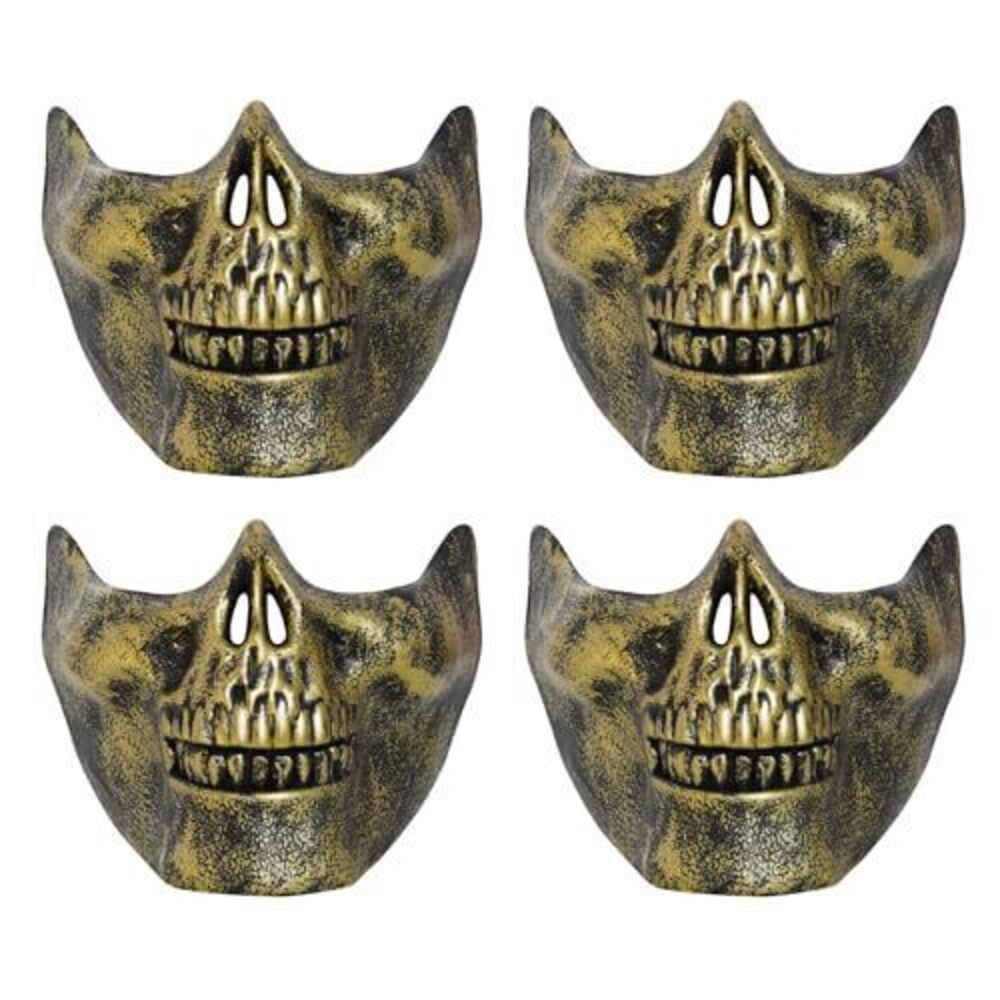 3699 4 Pieces Halloween Masquerade Mask Half Face Skeleton Mask Masquerade